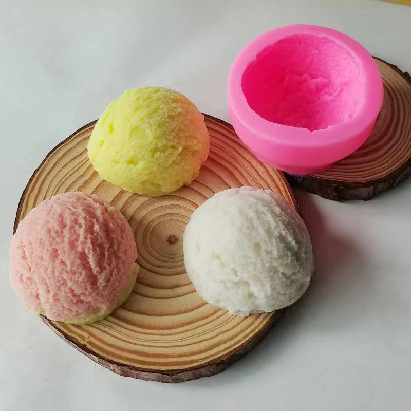 Ice Cream Ball Silicone Mold DIY Aromatherapy Candle Gypsum Ornament Silicone Mold