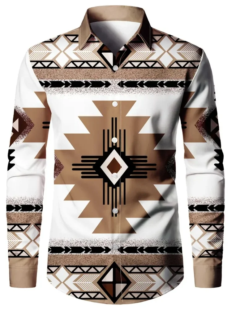 2025 ใหม่ผู้ชายGold Chainพิมพ์เสื้อลําลองสไตล์หัวเข็มขัดแขนยาวฤดูใบไม้ผลิเสื้อLapelหรูหราแฟชั่นแขนยาวShi