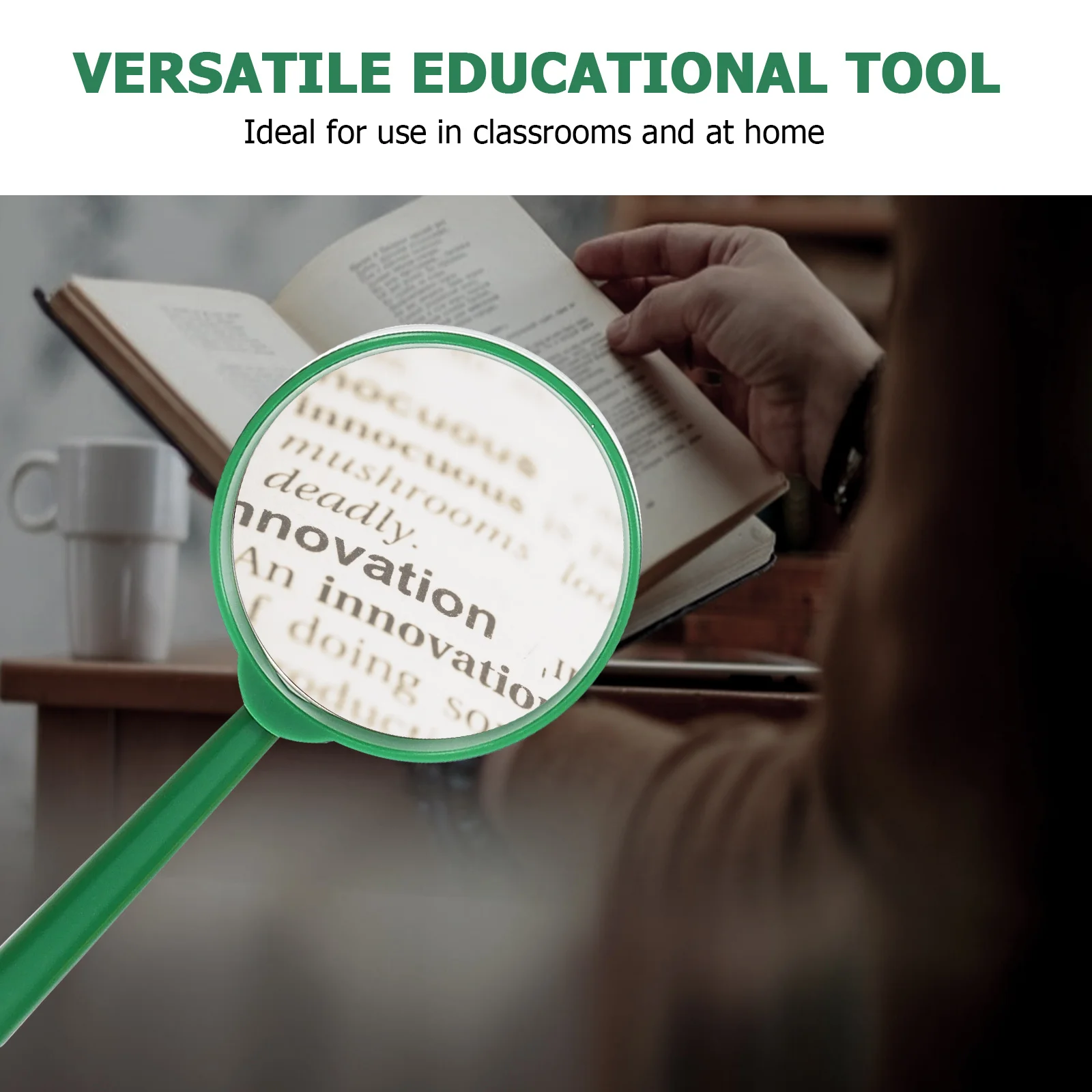 5-teilige Kinder-Handlupe, 60 mm, 3-fache Vergrößerung, pädagogisches Wissenschaftswerkzeug, Hinterhof-Erkundungsbeobachtung