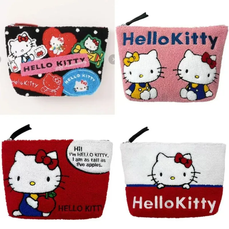 

Miniso японский Sanrio Hellokitty плюшевая косметичка с вышивкой мультяшная милая канцелярская сумка-карандаш сумка для хранения стирки