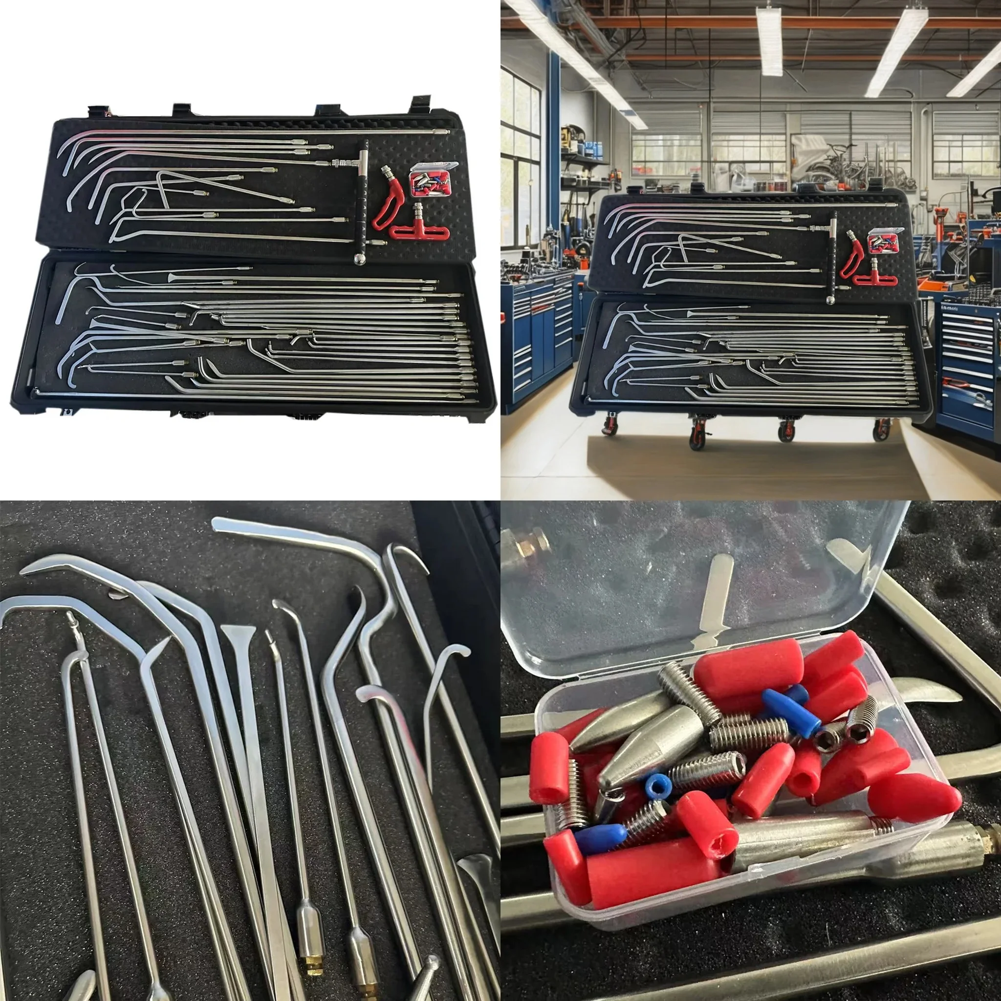 Pro Grade Car Tool Set 45PC Quick Release Tool PDR Hook and Rod Car Dent Repair Tools Whale Tail Special Shaped Hook