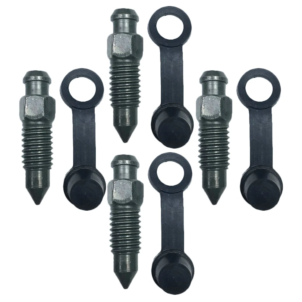 

1 set Motorcycle Brake Bleeder Screw *1.25 Stainless Steel Screws Rubber Cap Dust Proof Caliper Bleed Tools Easy Replacement