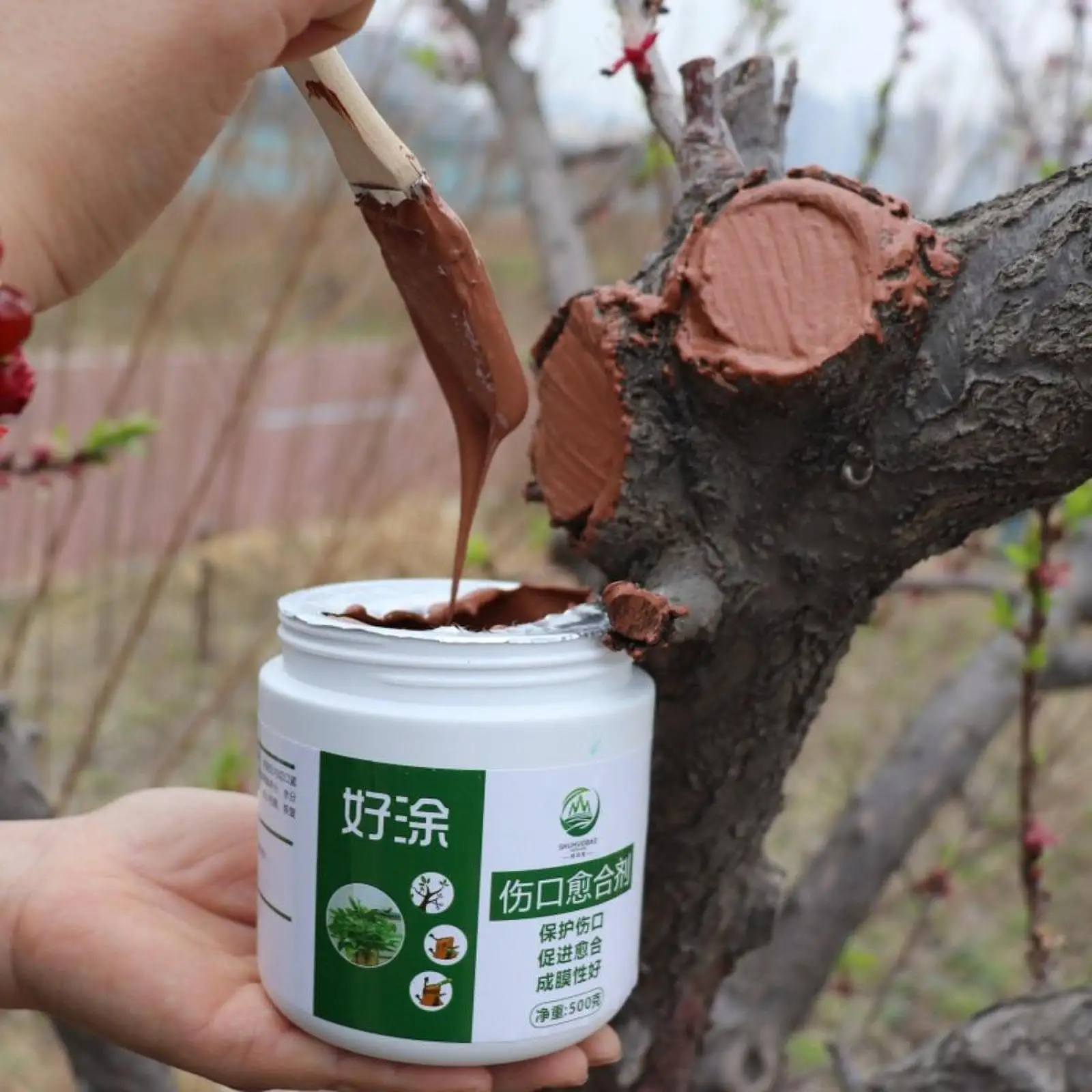 شجرة الجرح السدادة مصنع تطعيم لصق فعال تشذيب السدادة مع فرشاة النبات تطعيم لصق تشويه أدوات إصلاح شجرة #3