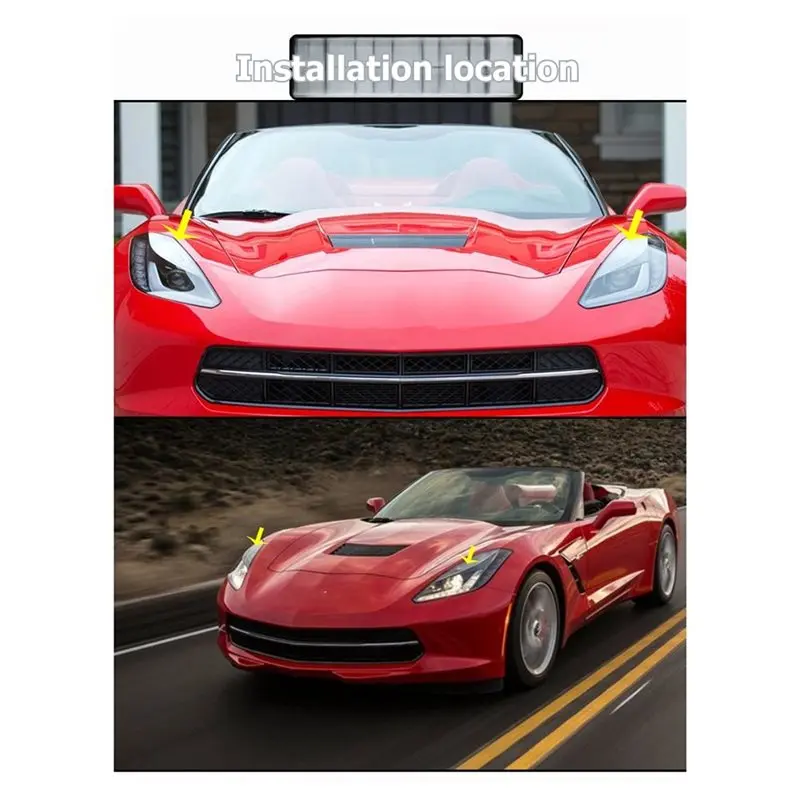 Ingenious-For For Corvette C7 2014-2019 Dry Carbon Fiber Car Headlight Eyebrow Cover Trim Automotive Exterior Accessor