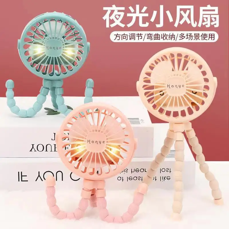 2024 summer explosion mini silent computer desktop dormitory handheld stroller deformation bracket small fan