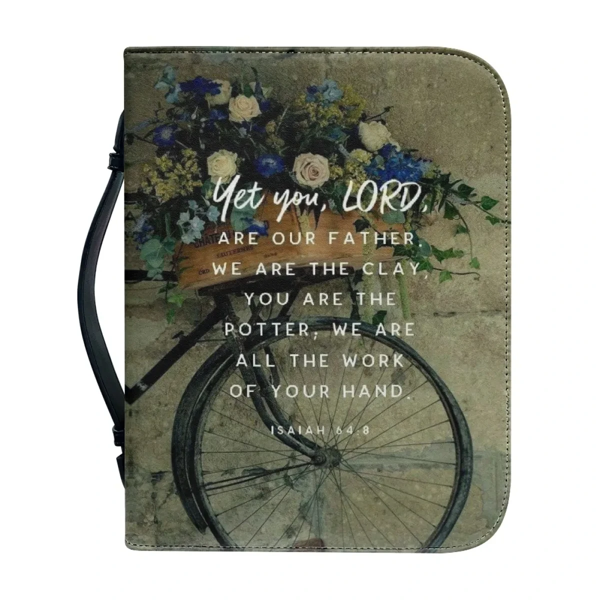 Christianity Church Bible Bag for Women Hot Bible Praise Poetry Print Bible Cover Case PU Handbags Study Book Holy Storage Boxes