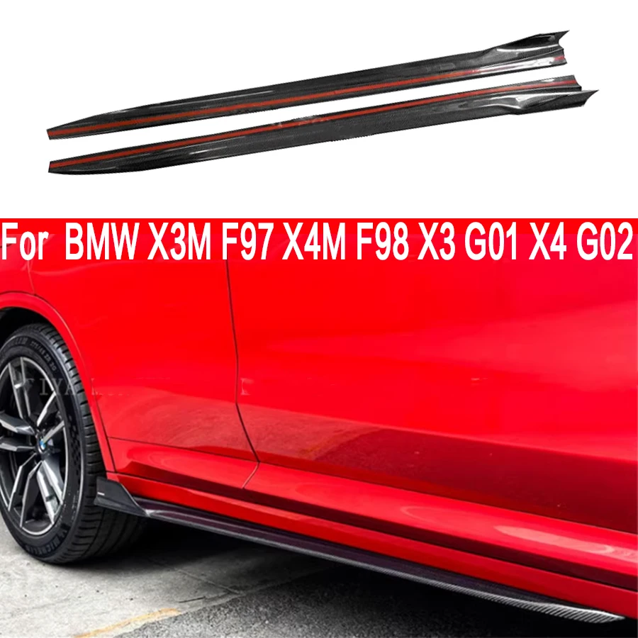 For BMW X3M F97 X4M F98 X3 G01 X4 G02 Carbon Fiber Side Skirt Splitters Cupwings Winglets Canards Apron Bumper Side Skirts Cover