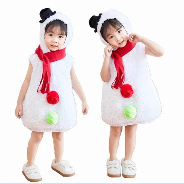 New Christmas children play snow man costume snowman baby props white girl