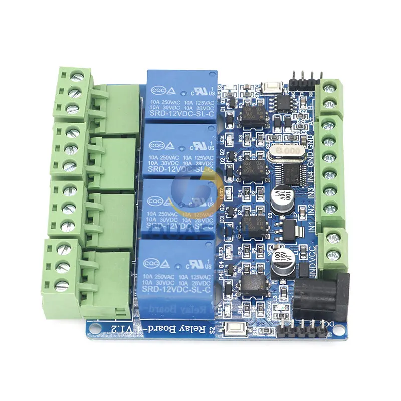 Modbus RTU 4 Way Relay Module DIY STM8S103 System 4 Road Input 485 Communication