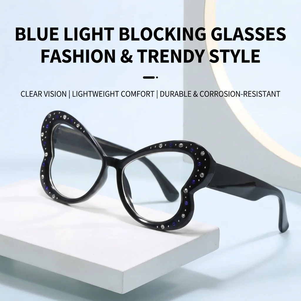 Eyeglass Frames Trendy Blue Light Blocking Glasses Unisex Glasses Lightweight Pc Glasses For Office Screen Time Casual Outing