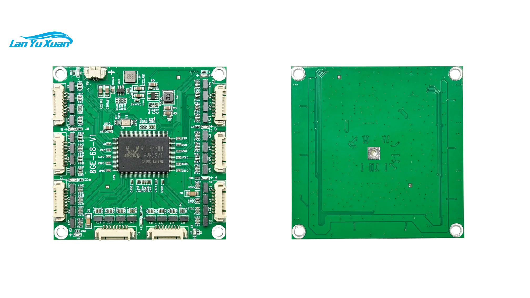 Gigabit 8 Port Ethernet Switch Module 68*68mm Mini PCBA Board with Built-in Embedded 5-12V Power Supply Motherboard
