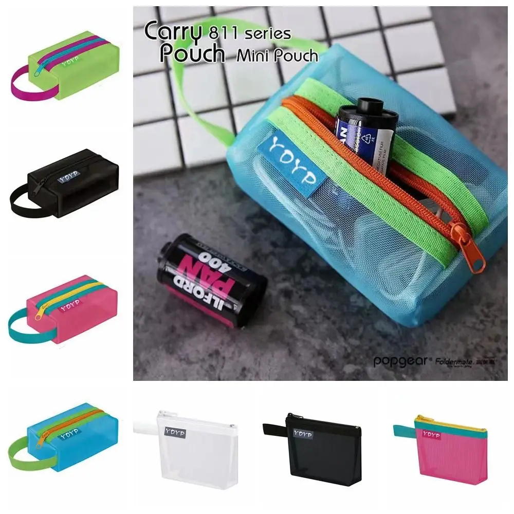 

ID Credit Card Holder Mesh Storage Bag Zipper Pouch Lipstick Bags Small Coin Purse Transparent File Bag Lipstick Bag
