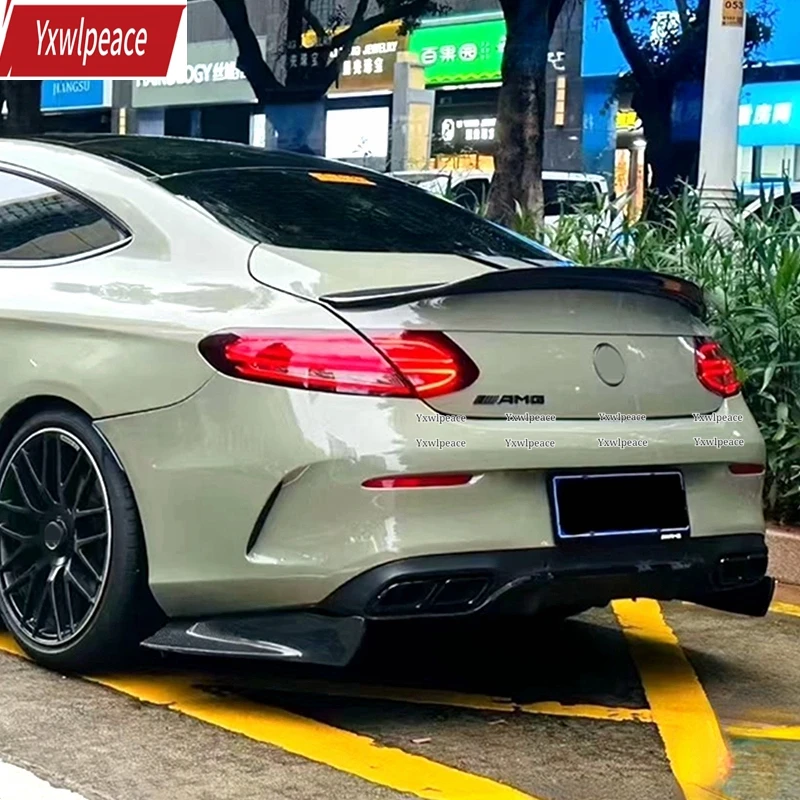 

For Mercedes Benz W205 Coupe 2015-2020 C63 AMG C200 C250 C350 2Doors PSM Style Real Carbon Fiber/ABS Rear Trunk Lip Spoiler Wing