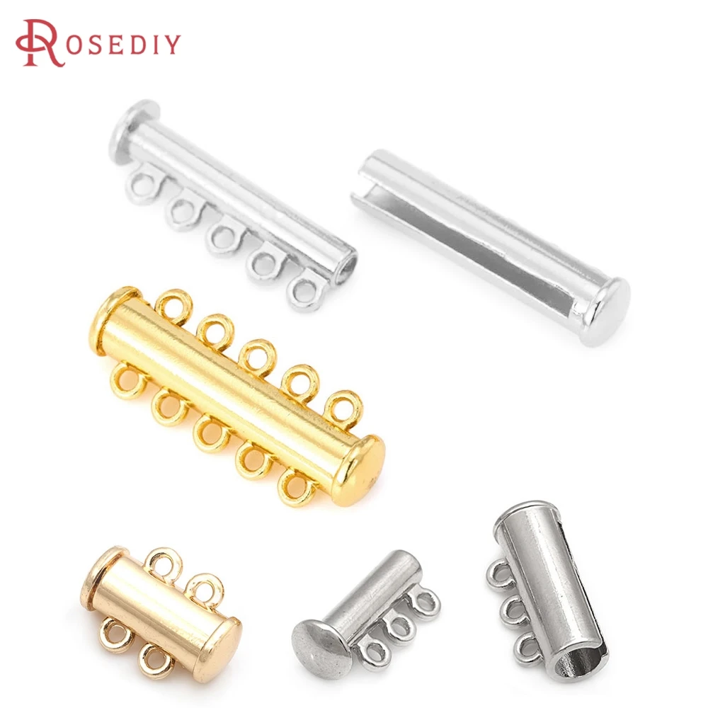 18K Gold Color Brass 5 Line Magnetic Necklace Bracelets Connect Clasps High Quality Diy Accessories Jewellery Making Materials