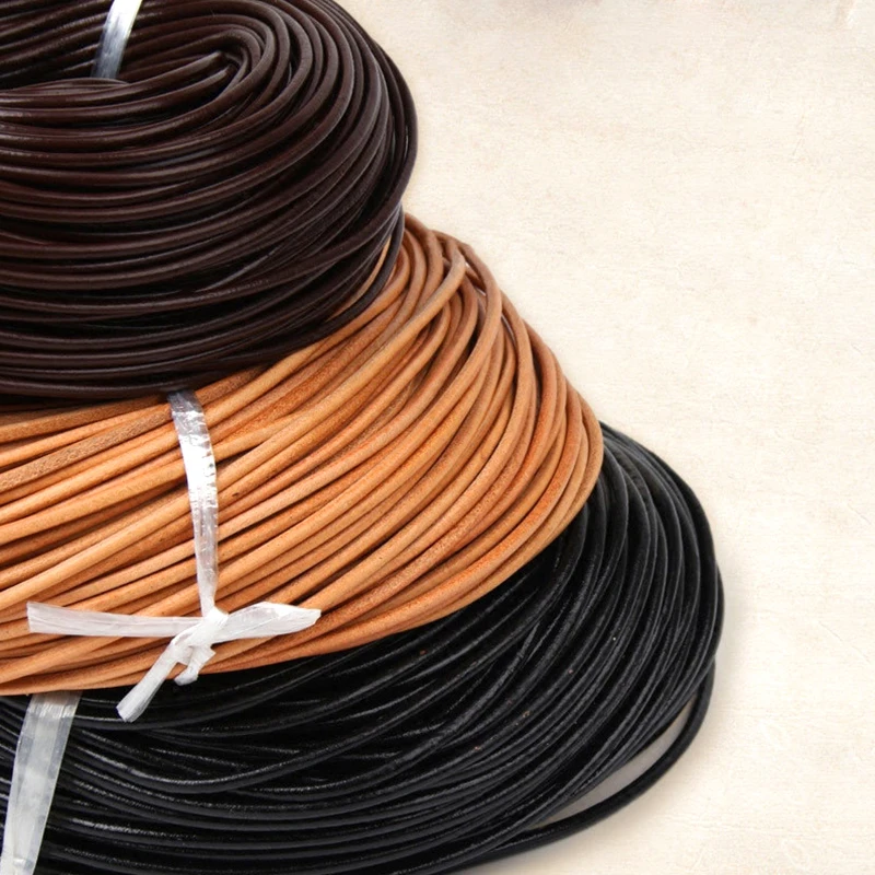 Artificial Leather Round Rope Cord Beading String Strap DIY Sewing Woven Necklace Bracelet Supplie Pendant Lanyard Gift Wrapping