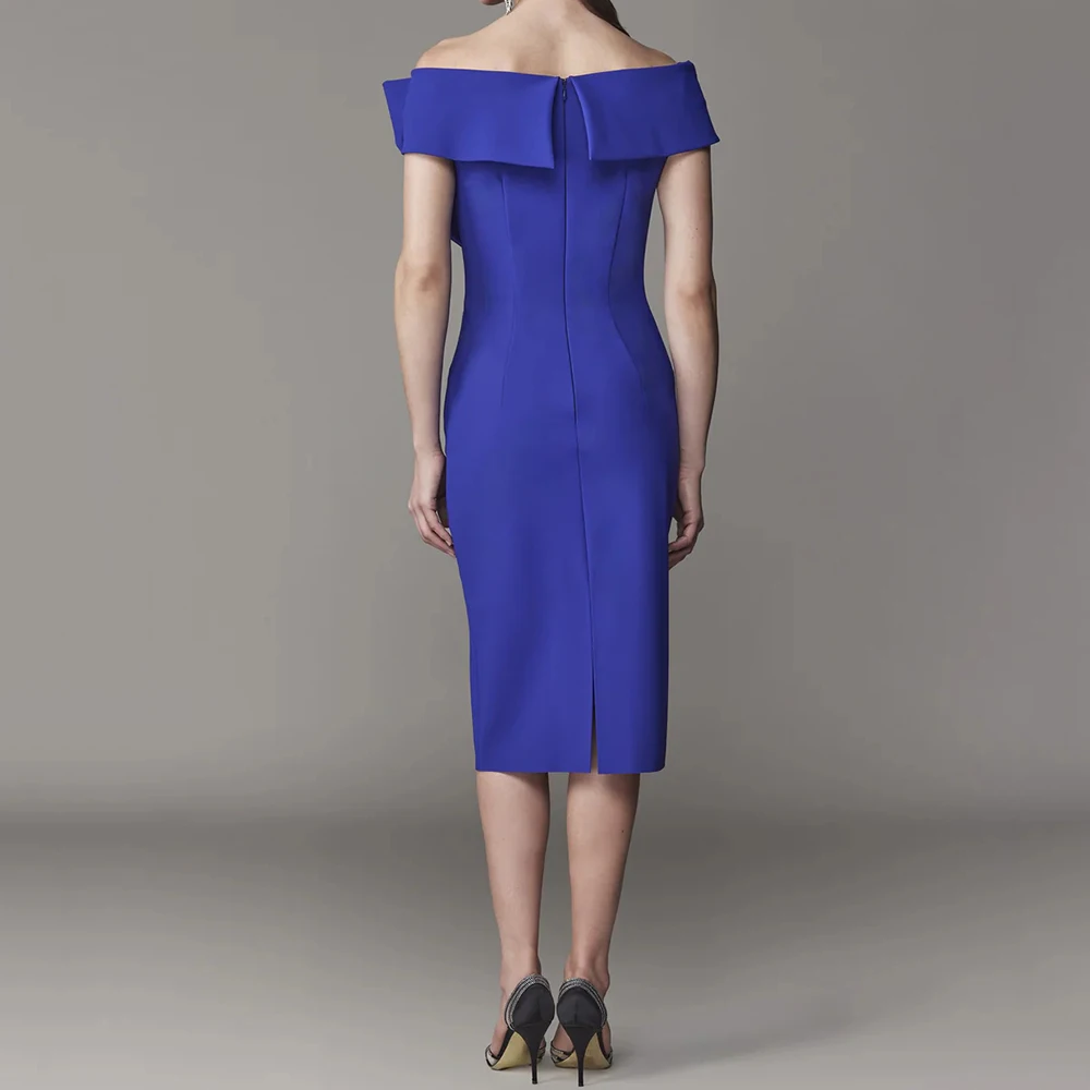 Gerade geschnittene Cocktailkleider für Damen, schulterfreies, ärmelloses Ballkleid, schlichtes, modisches, gerüschtes, lässiges, rückenfreies, maßgeschneidertes Kleid – Detail 3