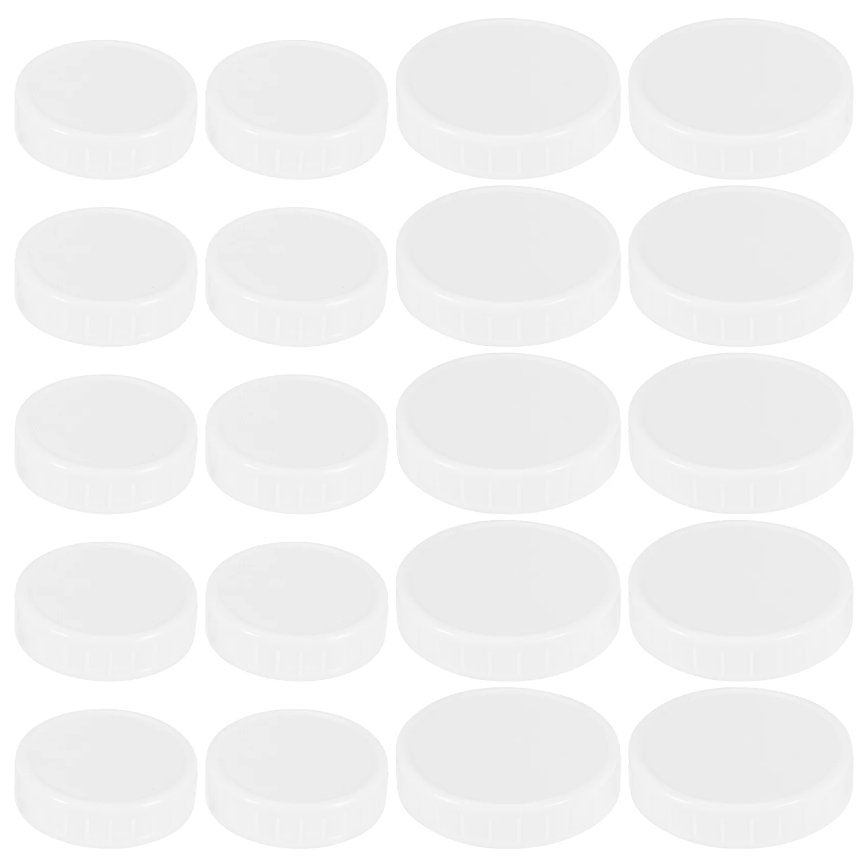 COFA 20Pcs Plastic Storage Caps Lids Ribbed for 70mm/86mm Standard Regular Mouth Jar Bottle