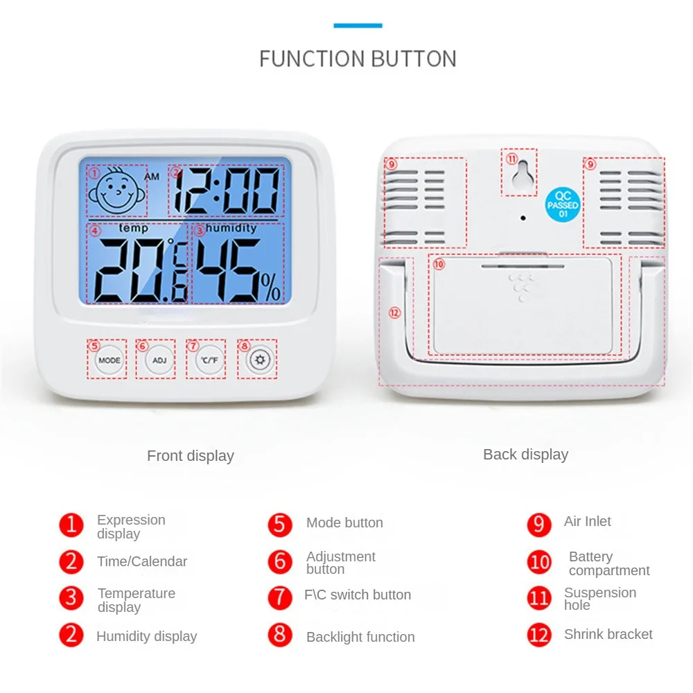 

Digital LCD Indoor Convenient Temperature Sensor Hygrometer Thermometer Hygrometer