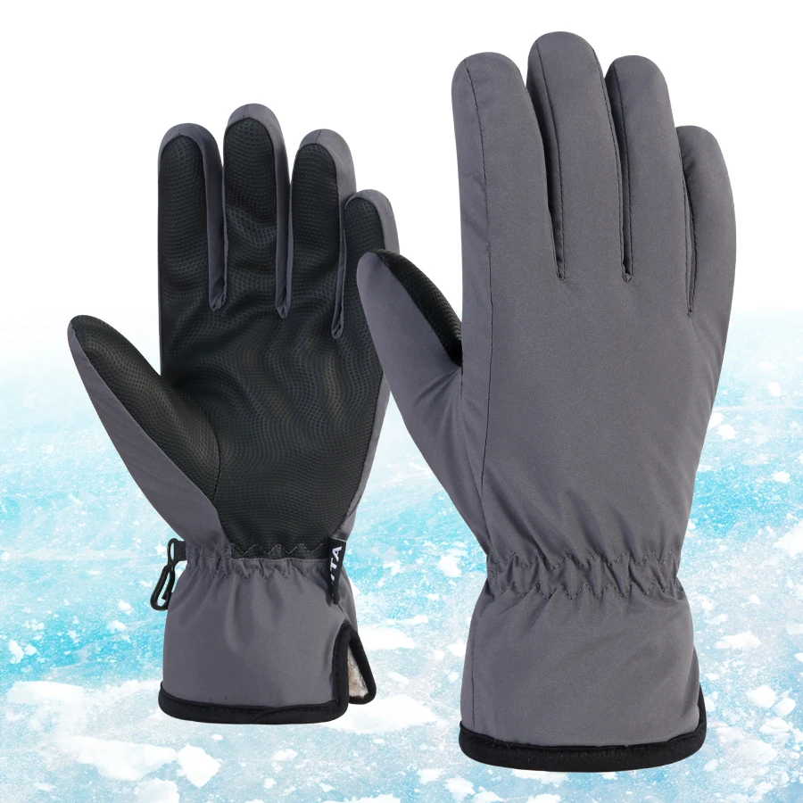 

Зимние лыжные перчатки, противоскользящие и износостойкие, толстые и теплые для езды на велосипеде на открытом воздухе, ветрозащитные хлопковые перчатки с сенсорным экраном.