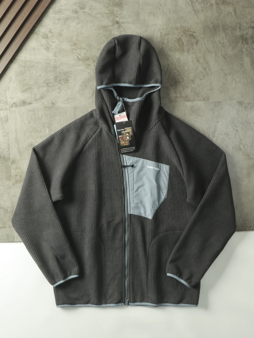 سترة كارديجان مفتوحة بغطاء للرأس وقصة فضفاضة للرجال والنساء، نمط كاجوال للخريف والشتاء بنقشة الذرة وملمس مخملي