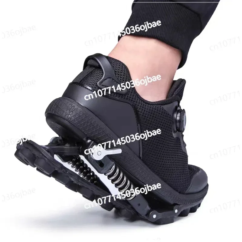 2-in-1 Steel Spring Shock-Absorbing Sports Shoes Mechanical Wire Design for Comfortable Running and Walking
