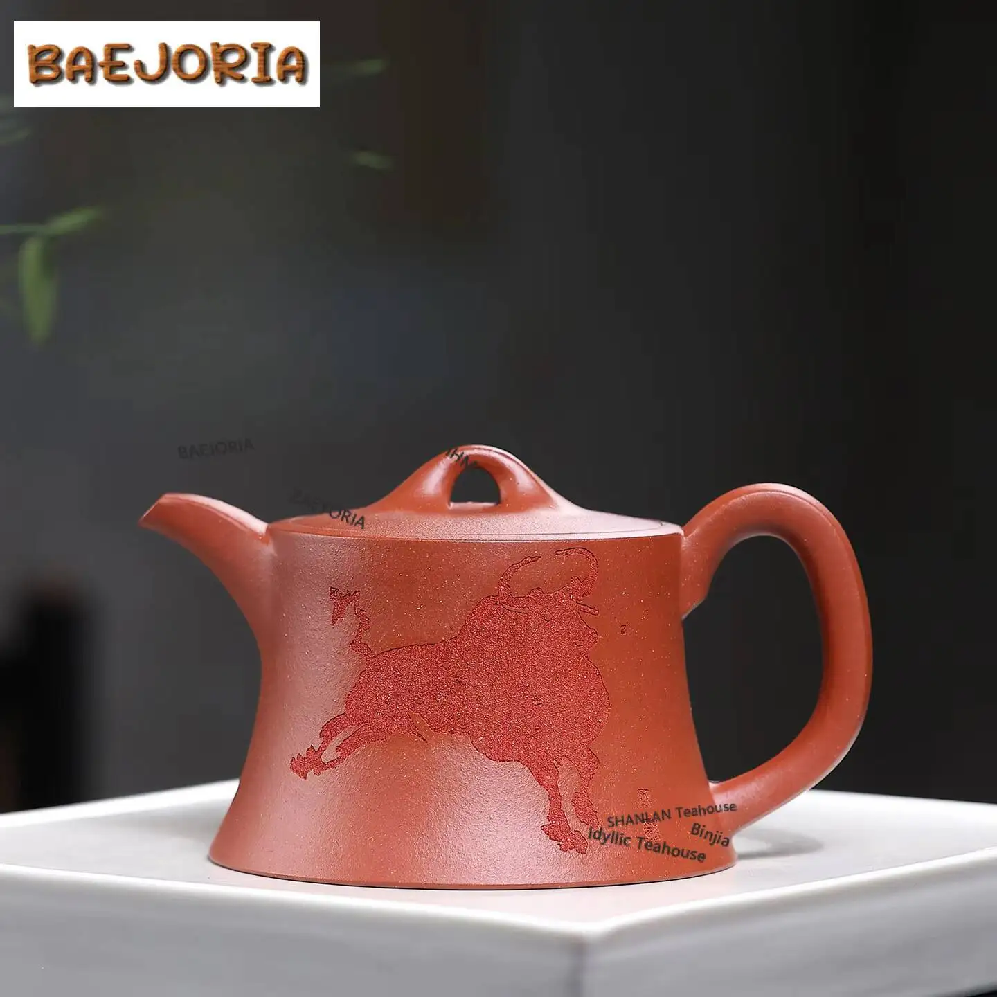 250ml Ancient Yixing Purple Clay Teapots Master Handmade Golden Bell Pot Raw Ore Date Red Mud Tea Soaking Kettle Zisha Tea Set