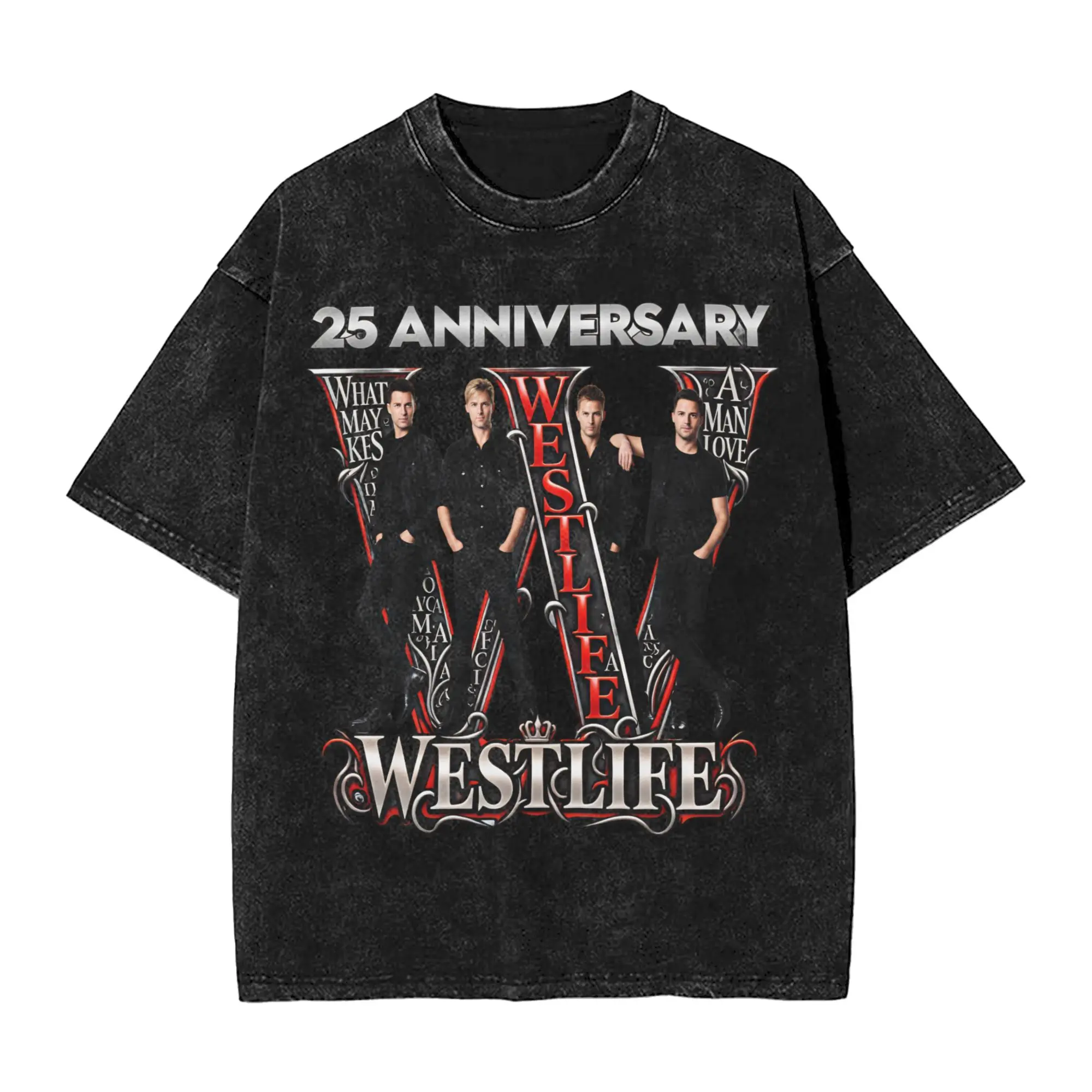 Westlife 25th Anniversary Tour 2026 T Shirts for Men 100% Cotton Vintage T-Shirts Round Neck  Tee Shirt Tops Plus Size