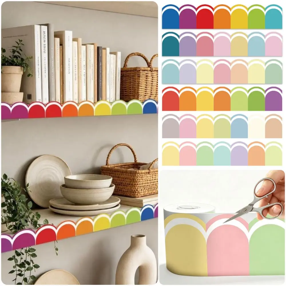 Multicolor Blackboard Border Stickers 10 Meter Self-Adhesive Wall Decorative Border Sticker Clean Printing