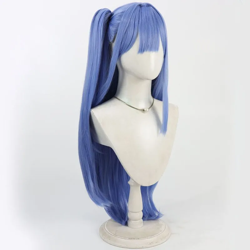 Arcana Parrucca Cosplay Gioco NIKKE La Dea della Vittoria Cosplay Capelli Sintetici 80 cm Lunghi Blu Coda di Cavallo Parrucche + parrucche Cap