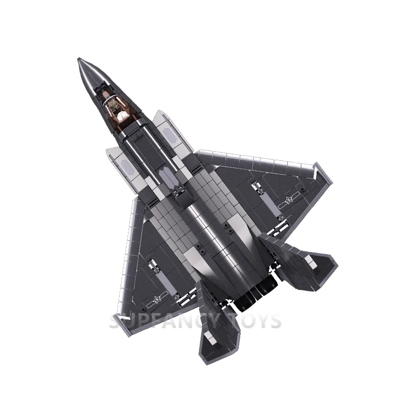 Sluban 838 Uds. Modelo de combate sigiloso de la Fuerza Aérea ladrillos escala 1/44 J-35 avión bloques de construcción militares juguetes educativos para niños