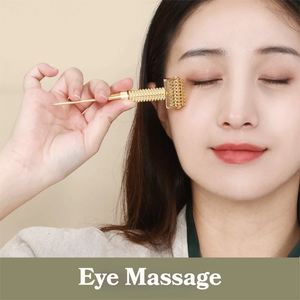 Multifunctional Acupuncture Points Detector Gold/Silver Spring Needle Massage Roller Retractable Ear Massage Tool