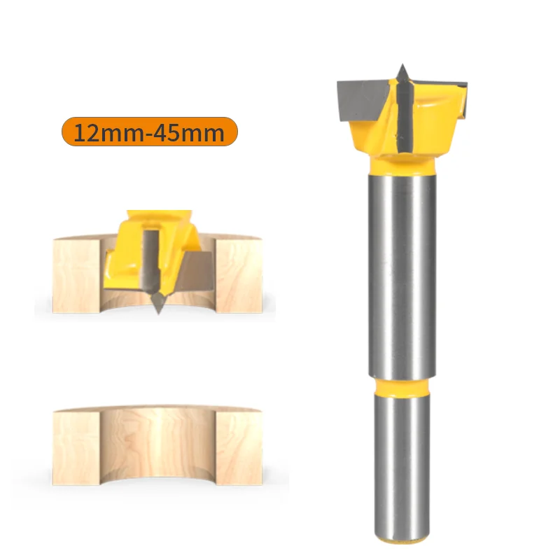 YUSUN 14MM-45MM Forstner Drill Bit Hinge Boring Bits 2 Blade Two Cutter Router Bit Woodworking Milling Cutter For Wood Face Mill