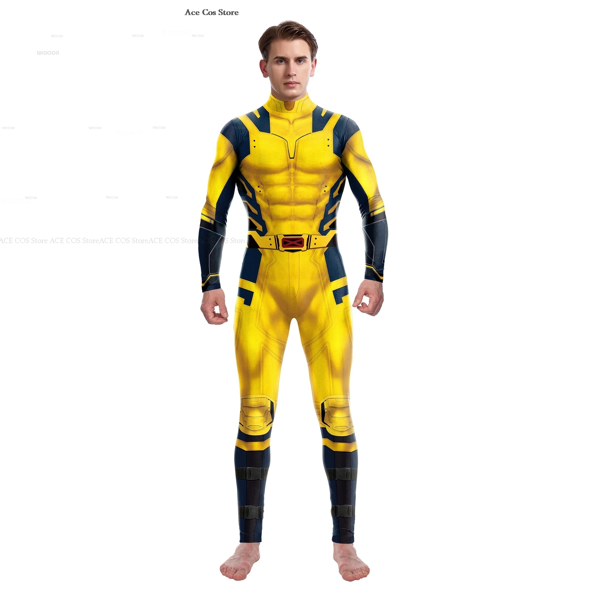 Comic Logan Dead Cosplay Costume Yellow Red Jumpsuit Cosplay SuperHero Halloween Howlett Party Pool Cosplay Male Doujin Outfit