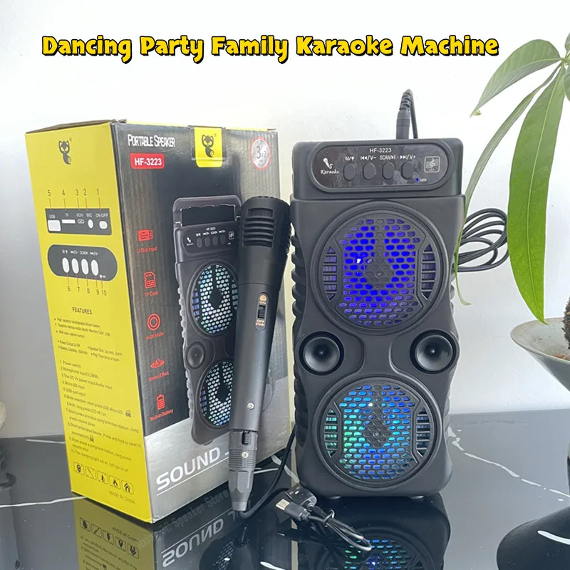 ポータブル屋外カラオケマシン-bluetooth-スピーカー-ミニミュージックセンター-スクエアダンス-サウンドバー-小型ワイヤレススピーカー-caixa-de-som