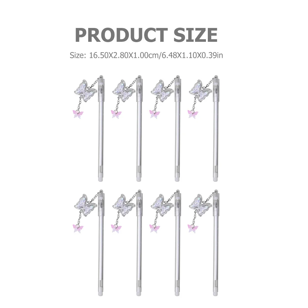 8 قطع أقلام جل على شكل فراشة للطلاب، قلم حبر مزين بالترتر، جائزة المكتب والمدرسة، أقلام ممتعة للطلاب، قلم جل