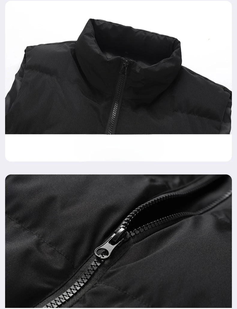 Lightweight Vest Jacket Men Autumn Winter Light Luxury Thick Warm Windproof Sleeveless Coat Man Casual Stand Collar Padded Vests