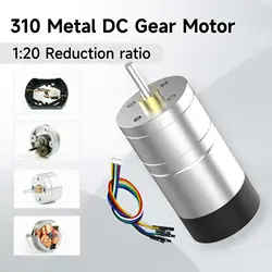 310 DC Reduction Motor with Encoder Smart Robot All Metal Gear Forward and Reverse Speed Regulation For DIY Electronic Project