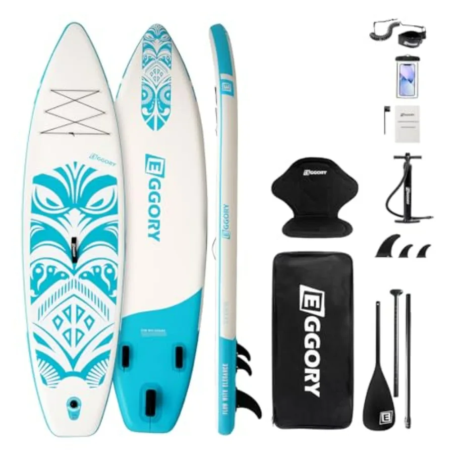 

Inflatable Paddle Board for travel, PVC material, blue, extra wide with removable fin, floating paddle, hand pump, waterproof p