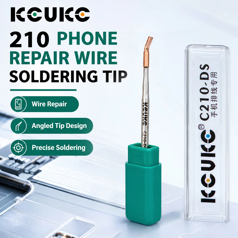 KCUKC C210 DS Lötspitze Gebogener Kupferkopf Flexkabel Schweißspitze Passend für C210 Lötstation Handy-Motherboard Reparaturwerkzeuge – Detail 1