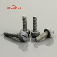 50/100pcs M3 M4 M5 M6 PVC Slotted Knurled Hand Screws Corrosion-resistant Acid and Alkali Resistant Insulated Bolts