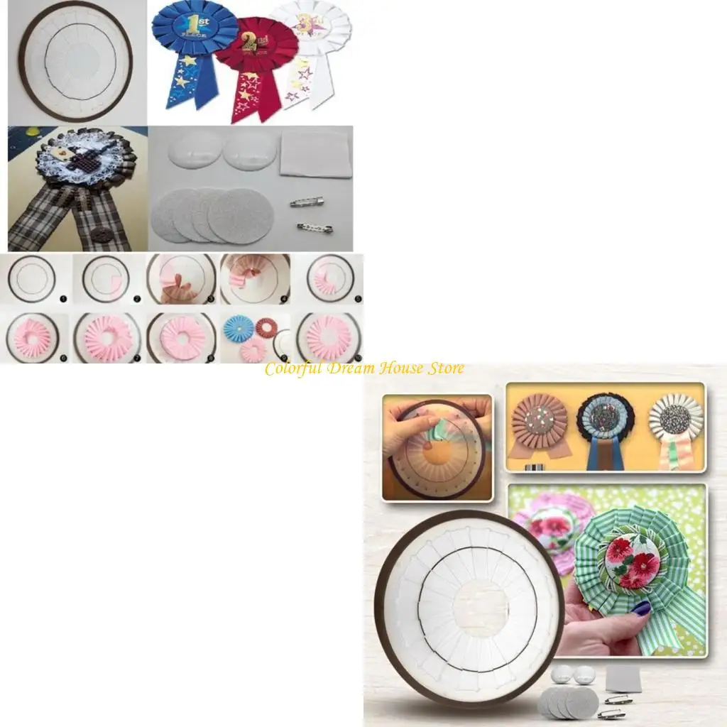 

Diy Rosette Brooch Ribbon Ribbon Flower Make Tool Black Button Butting Ornament Maker Patchwork Ascessour