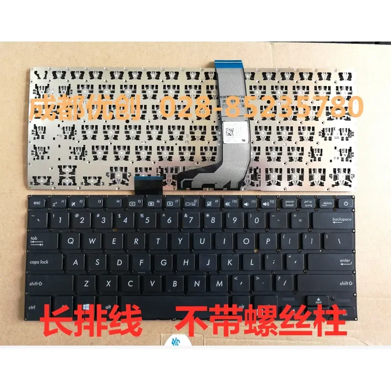 Replacement Keyboard for ASUS S4000U S4100U Laptop with US Layout Long Cable No Screw Column