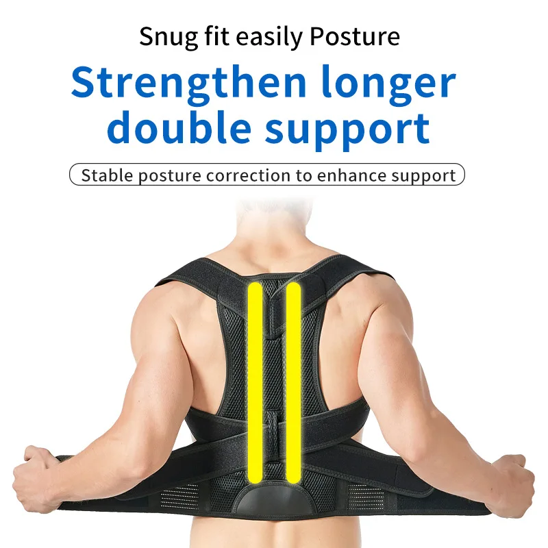 3XL 4XL Alloy Plate Shoulder Pain Back Brace Orthopedic Scoliosis Posture Correction Support Belt For Student Children Women Men