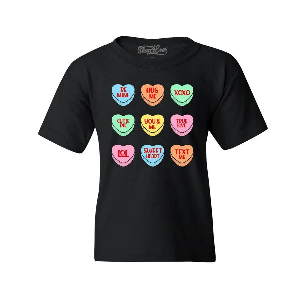 Valentine's Day Candy Hearts Conversation Youth's T-Shirt Valentines ShirtsAnime Graphic T-shirts for Men Clothing Women Tees Y2