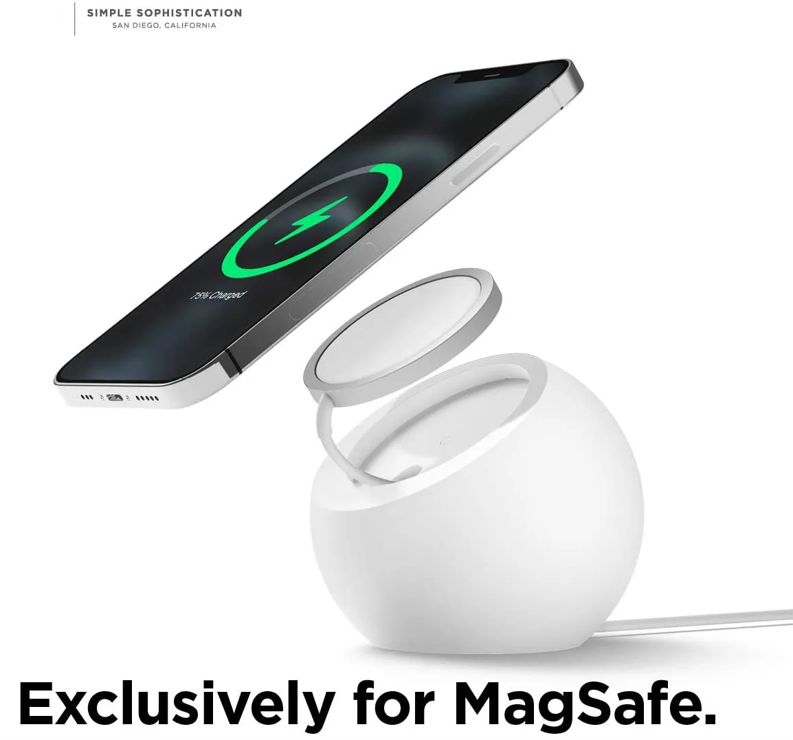 المغناطيسي اللاسلكية الهاتف شحن مكتب الكرة شكل حامل سيليكون حامل آيفون 16 15 14 13 أبل Magsafe شاحن قاعدة شحن