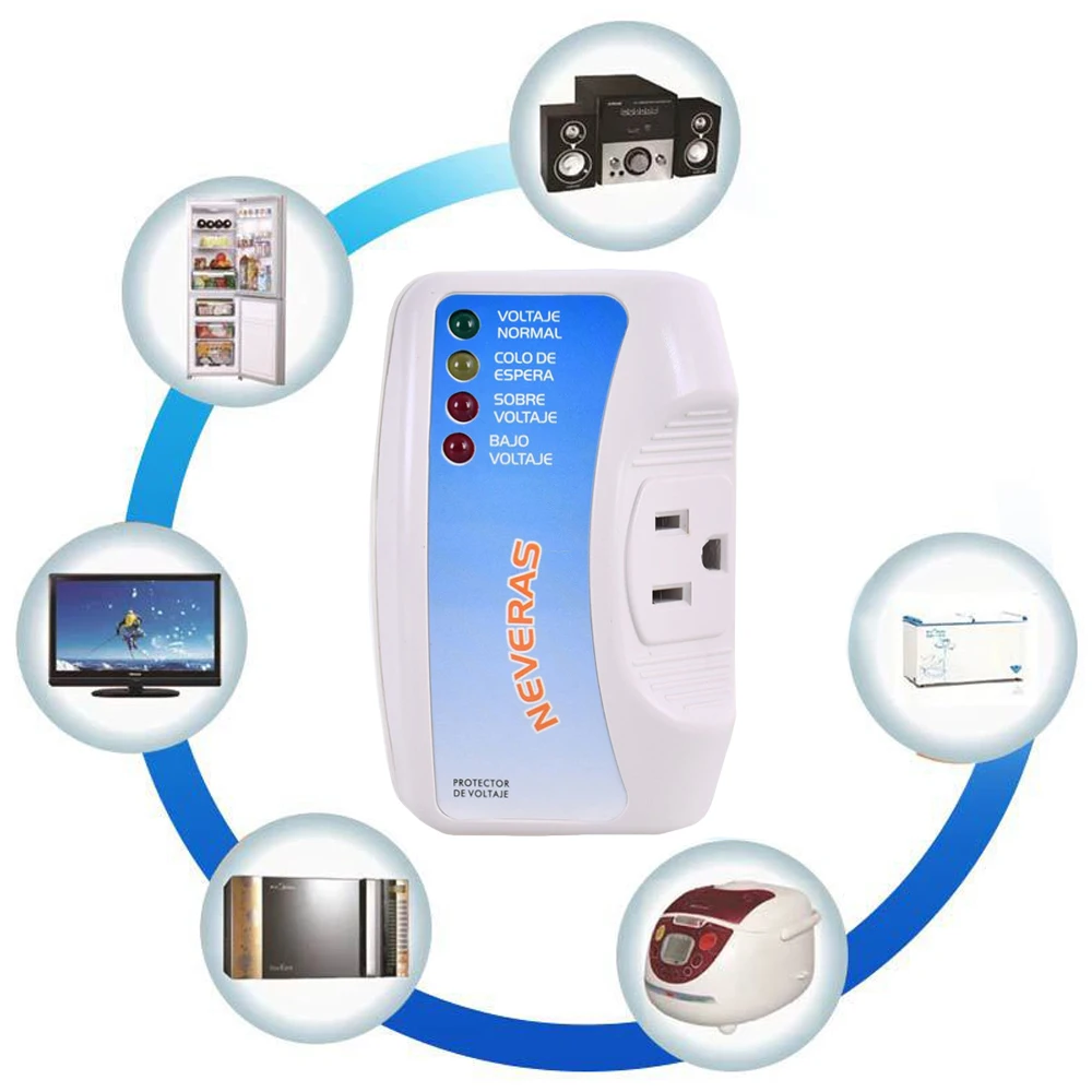 

Voltage Protector 12A 1440W Single Outlet Surge Protector Multi Function Plug with Protection Wall Mount Plug for Home Appliance