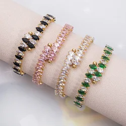 New Stainless Steel Geometric Zircon Bracelet Fashion Opening Adjustable Titanium Steel Women's Bracelet