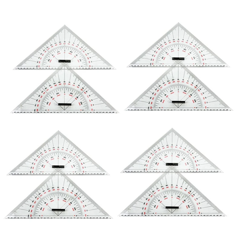 Régua triangular de desenho de gráfico 8X para desenho de navio Régua triangular de grande escala de 300 mm