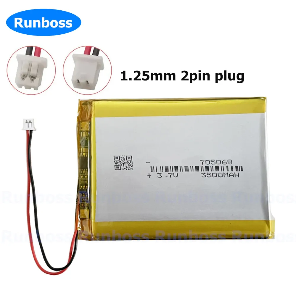 3.7V 3500mAh705068 Bateria litowo-polimerowa 1,25 mm do konsoli do gier Anbernic RG35XX Ręczny PDA Tablet PC Produkty cyfrowe