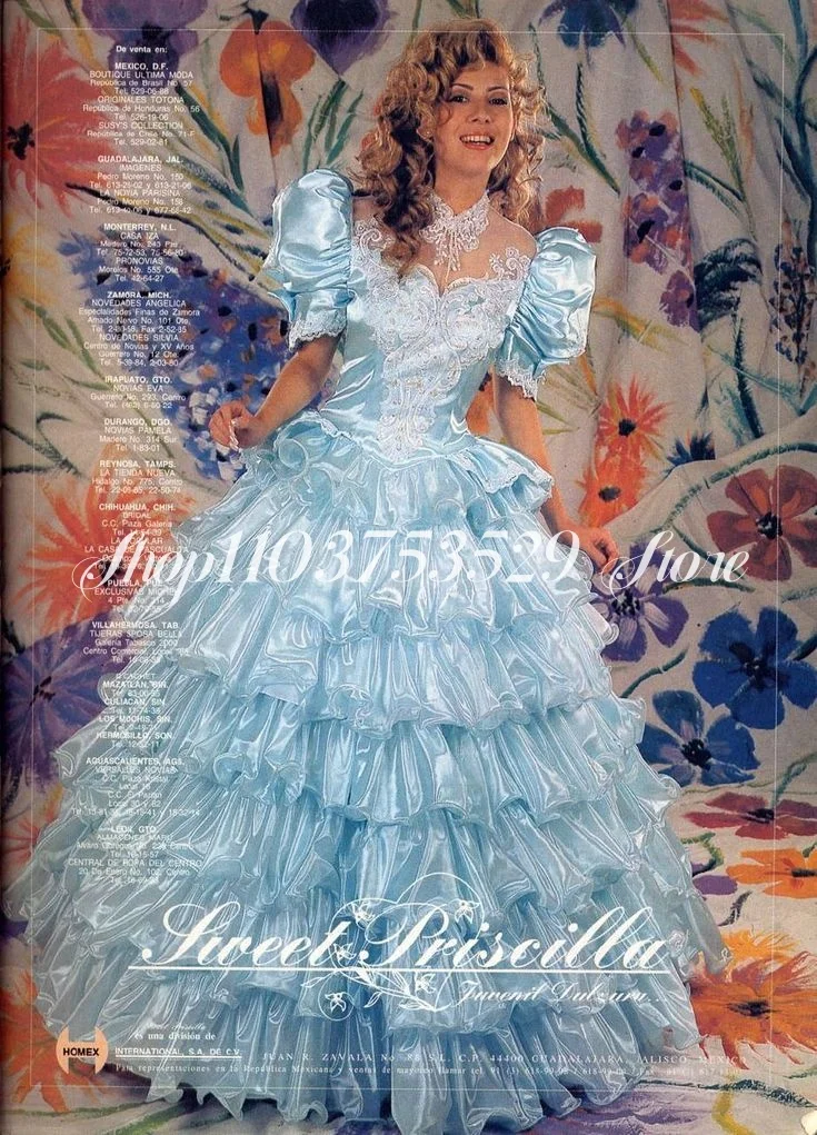 

Historical Time Bridal Wedding Dresses Vintage Pale Blue Lace Appliques Pleated Victorian Medieval Long Custom robes de soirée